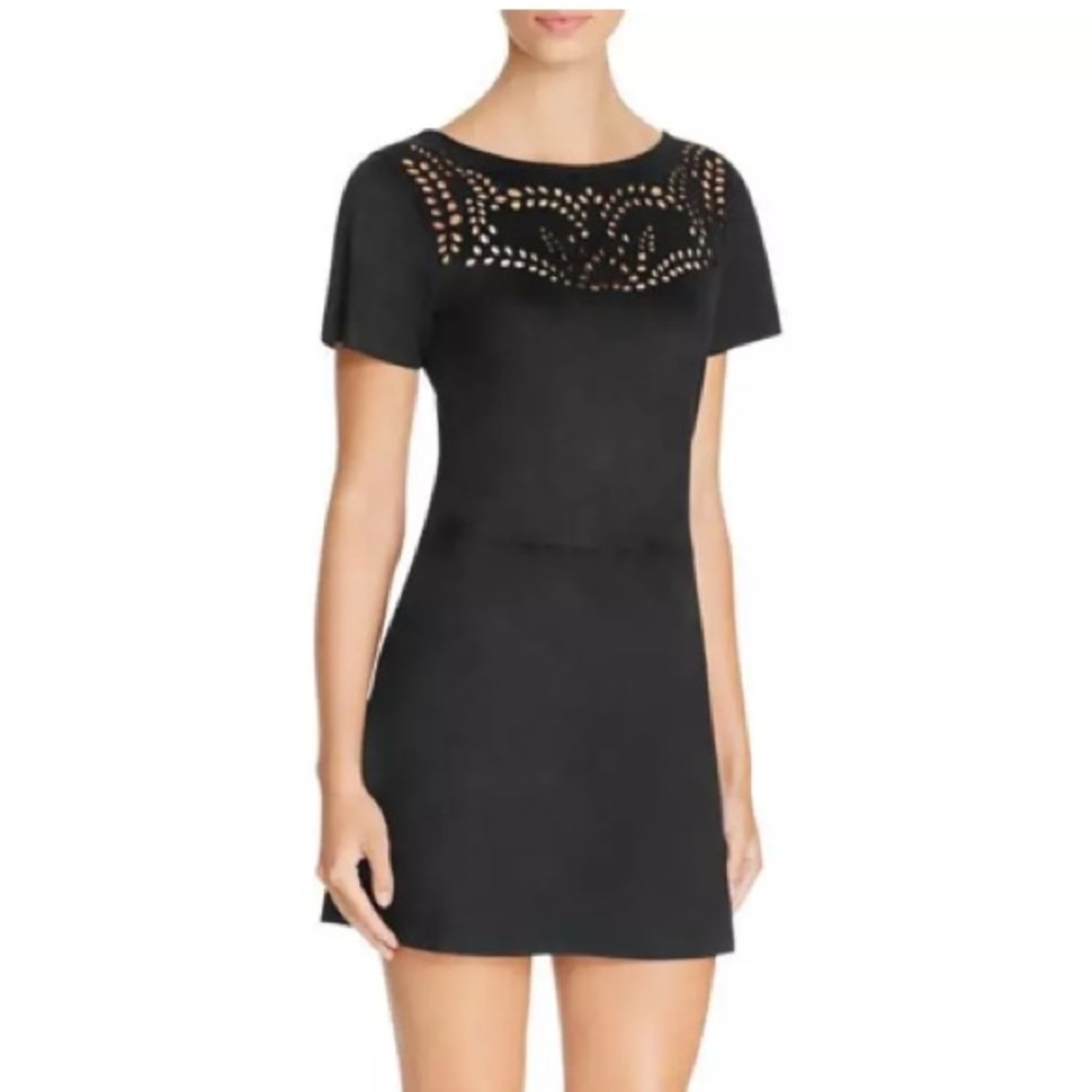 SANCTUARY Black Faux Suede dress sz M